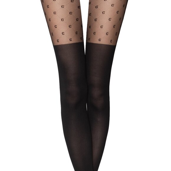 Conte Couture 50/30 Den - Fantasy Opaque Women's Tights with Imitation Golfs - Picture 2 of 4